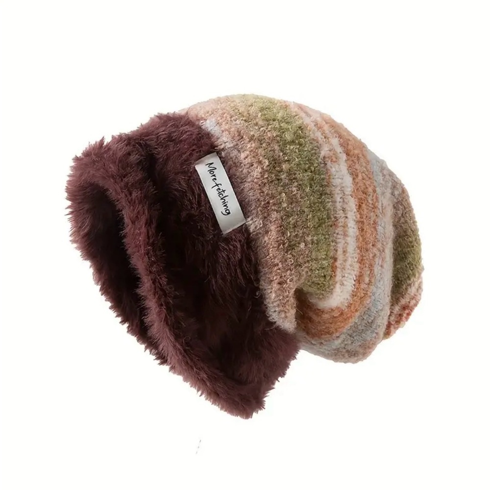☃️ New! Cozy Brown Striped Soft Warm Unisex Knit Beanie